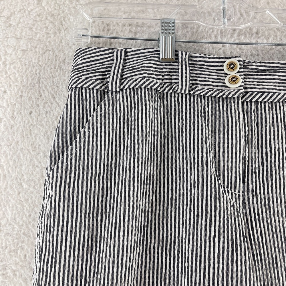 St. John Sport Wide-Leg Crop Pants Womens Size 6 Gray White Stripe VTG Casual - Picture 4 of 16